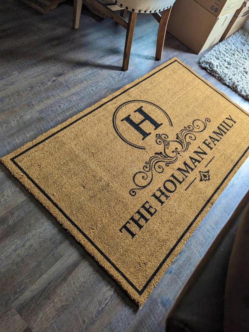 Monogram custom family last name doormat welcome mat - 18"x30", Personalized wedding housewarming gift photo review