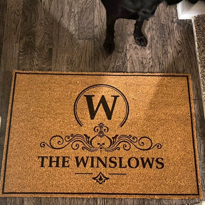 Monogram custom family last name doormat welcome mat - 18"x30", Personalized wedding housewarming gift photo review