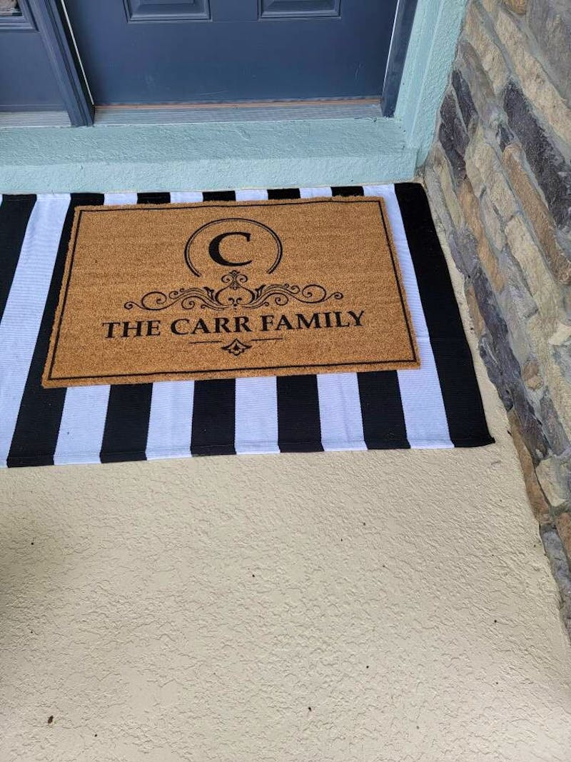 Monogram custom family last name doormat welcome mat - 18"x30", Personalized wedding housewarming gift photo review