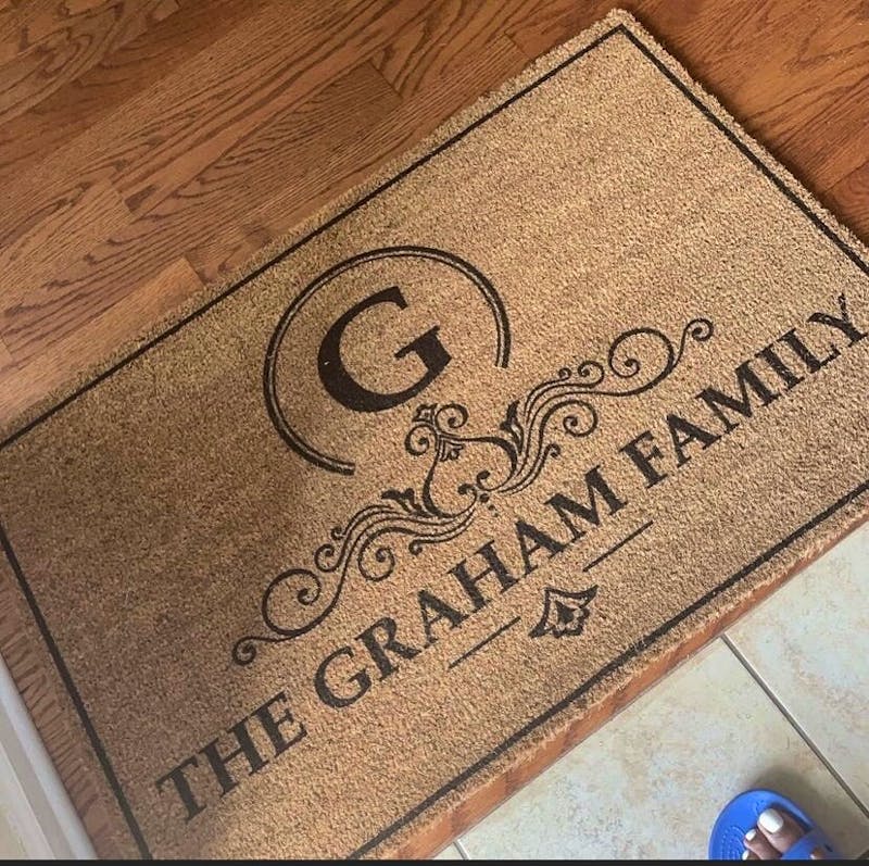 Monogram custom family last name doormat welcome mat - 18"x30", Personalized wedding housewarming gift photo review