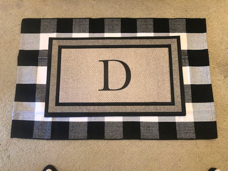 Single Initial Monogram Doormat, Classic Serif style letters - Personalized wedding housewarming gift, classy monogram photo review