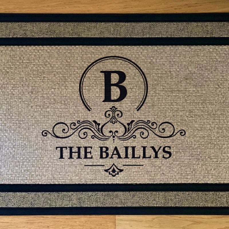 Monogram custom family last name doormat welcome mat - 18"x30", Personalized wedding housewarming gift photo review